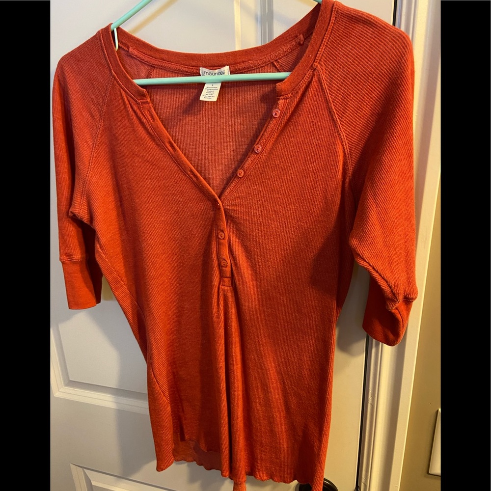 dark orange mid sleeve top